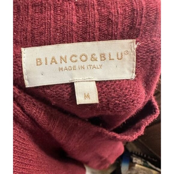 Bianco & Blu Italy Merino Wool Cashmere Blend Cozy Slim Look Crewneck Sweater M - Picture 5 of 8